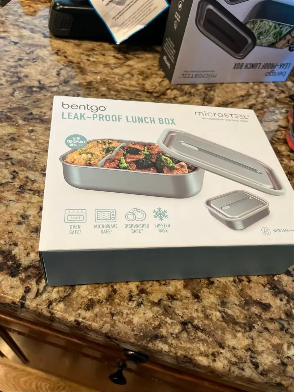 Bentgo MicroSteel Leak-Proof Lunch Box - Microwave-Safe, Oven-Safe Carbon Black